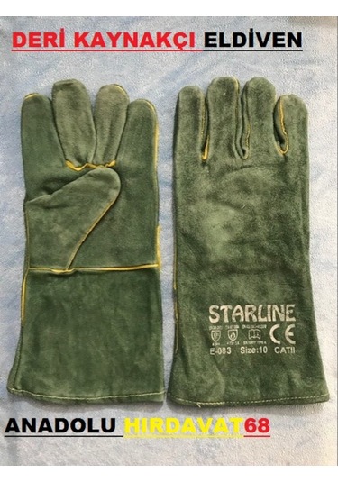 Starline Yüksek Kalite Kaynakçı Eldiveni E-083 Deri Eldiven 10No