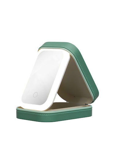 Geeroyoo Led Işıklı Üç Renkli Makyaj Aynası - Katlanabilir Evcilik Kutusu Ve Kozmetik Saklama Kutu Birleşik Tasarım Pembe, 16.5 11.5 3.5 Pembe Ayna