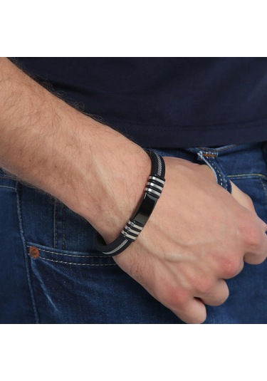 Ehediye Chavin Siyah Ipc Kap. Kaçuk Çelik Erkek Bileklik Cy86 Çok Renkli