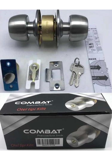 Combat Topuzlu Kapı Kilidi Kollu Otel Tipi Gri-saten Oda