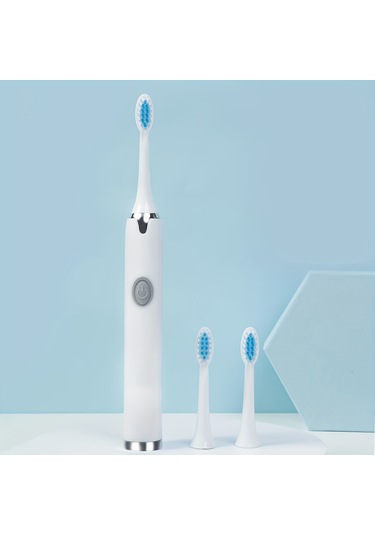 Eastmeeetwest--kişisel Ağız Beyazlatma Diş Elektrikli Diş Fırçası Seti, Bir Bataryalı Seyahat Elektrikli Diş Fırçası, Taşınabilir Diş Fırçası, 3 Fırça Kafa Dahil, Piller Hariç. Beyaz