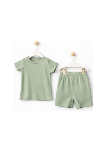 For My Baby Basic Bebek Şortlu Takım Yeşil1