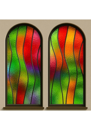 Vitray Desen Yapışkanlı Şeffaf Folyo 67cmx 150 cm - ölçü 67cm x150 cm