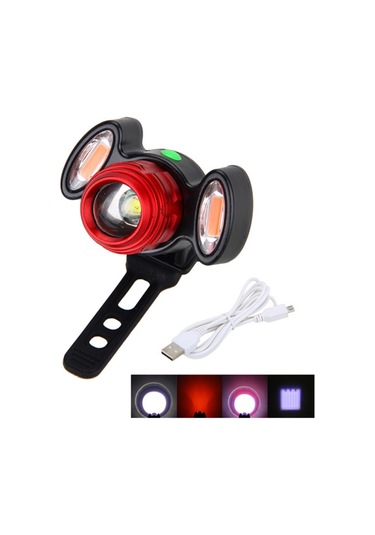 Ximistore9 Yüksek Parlaklıklı T6 Led Bisiklet Farı, Şarj Edilebilir, 4 Modlu, Kask Ve Gidon Montajlı Kırmızı