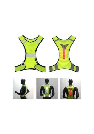 Ulzyvf Yeleği Turuncu Scooter Sarı Reflektörlü Neon Motorcu Led İkaz Bisikletçi - Gt Sarı - Turuncu