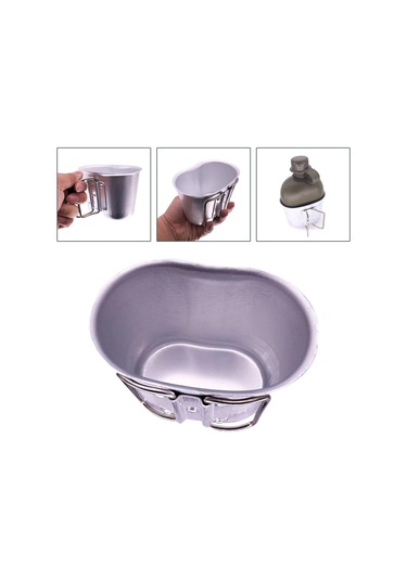 Suntek Okul Seyahat Için Kamp Tencere Fincan Lunchbox Gümüş