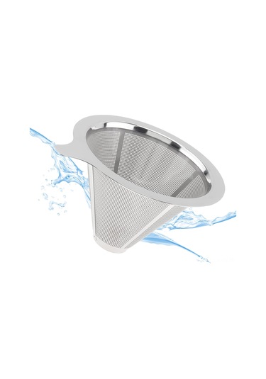 Kosona 304 Paslanmaz Çelik Kahve Filtresi, Kağıt Olmadan Tekrarlı Kullanım, 2-4 Bardak Kapasitesi, Isıya Dayanıklı, Kolay Temizlenir Kırmızı Sarı