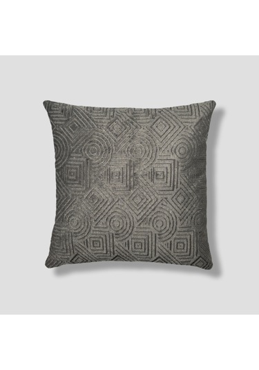 Sezyon Mira Desenli 45 45 Zeytin Grisi Kırlent Kılıfı Zeytin Grisi