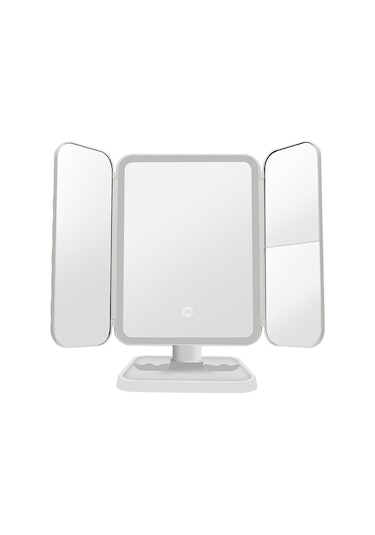 Sones 430 Üç Taraflı Katlanır Led Makyaj Aynası Masa Lambası Üç Renkli Işık Şarj Stili