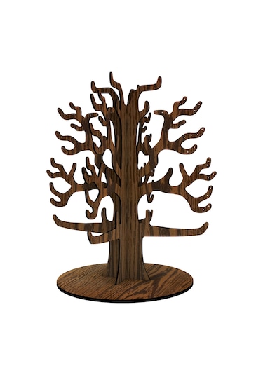 1 Fark - Ahşap Takı Ağacı -Takı Standı - Takı Düzenleyici - Ceviz