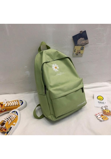 Yeni Sırt Çantası Moda Küçük Okul Çantası Baskılı Papatya Sırt Çantası Günlük Seyahat Sırt Çantası Açık Hava Plaj Çantası Kamp Sırt Çantası Black Siyah