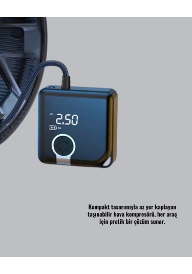 Bfs Dijital Ekranlı Taşınabilir Akıllı Araç Hava Kompresörü