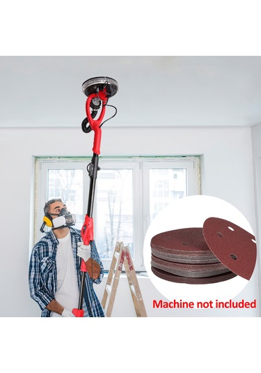 Vkemall 25 Adet 9 İnç 6 Delikli Alüminyum Oksit Zımpara Diski - 40/60/80/180/240 Tane, Duvar Zımparalama Makinesi İçin, Metal/kahve/plastik Polishing