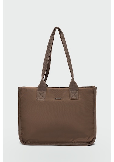 Lora Omuz Çantası Kahve Kahverengi - Siyah - Bej