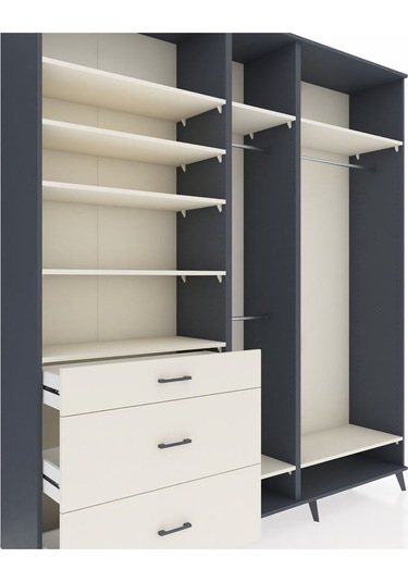 Hyperion Dolap 9 Raflı 3 Çekmeceli 3 Askılı 220x44x243 Antrasit-aytaşı/aytaşı Aytası/aytası Hyperion Dolap 9 Raflı 3 Çekmeceli 3 Askılı 220x44x243 Antrasit-aytaşı/aytaşı Aytası/aytası