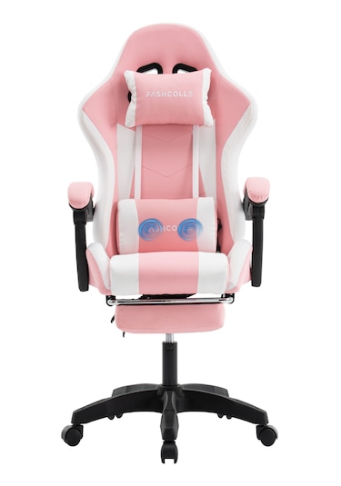 Fashcolle Pink Star Işıklı - Masaj Özellikli Oyuncu Koltuğu Pembe-beyaz