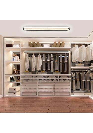 Samsung Uyumlu Ledli Tavan Tipi Plafonier Led Avize 120x16 Cm Siyah - Sarı