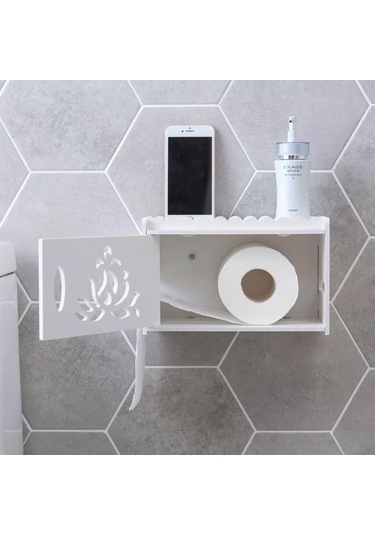 Doku Kutusu-içi Boş Ahşap Plastik Su Geçirmez Doku Kutusu Banyo Wc Punch Ücretsiz Kağıt Havlu Tutucu Kutusu Duvar Tuvalet Kağıdı Asılı Tepsi Rafı