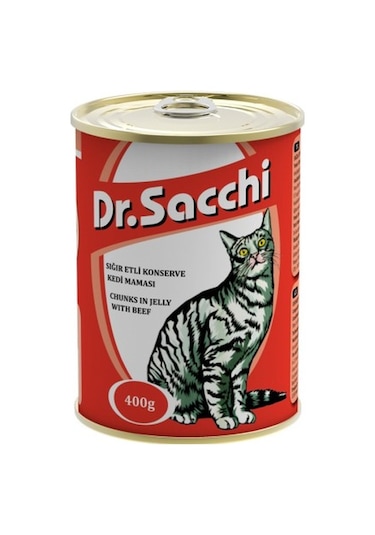 Dr.Sacchi Sığır Etli Konserve Yetişkin Kedi Maması 400 G