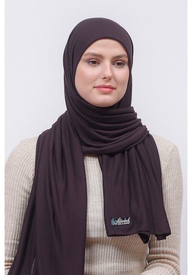 Altobeh Tesettür Kadın Düz Renk Penye Şal Hijab - Kahverengi