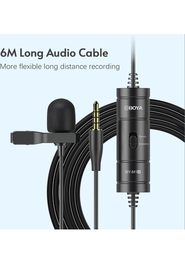 Boya By-m1s Yükseltilmiş Yaka Mikrofonu Çok Yönlü Kondenser,siyah