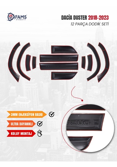 Dacia Duster Uyumlu 2018-2024 Full Dodik Seti 12 Parça Duster Baskılı