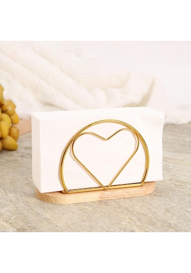 Homyl Masa Masaüstü Süsleme Şekli Için Peçete Tutucu Altın