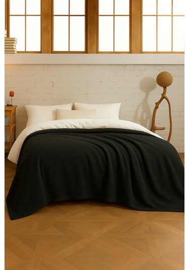 Peluş Tek Kişilik Battaniye Welsoft Battaniye Tv Battaniyesi Polar Battaniye Süper Yumuşak Antrasit