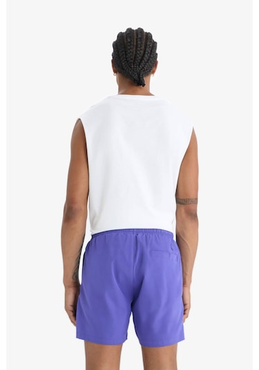 Defacto Defactofit Sporcu Baskılı Esnek Dokulu Kısa Boy Deniz Şortu B5952ax25hspr122 Mor