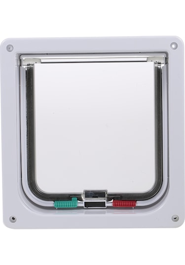 Geeksen Küçük Boy Beyaz Evcil Hayvan Kapısı - Kedi Köpek Giriş Çıkış Kontrolü, Sessiz Ve Güvenli Abs Plastik Tasarım