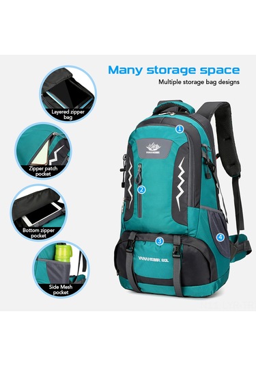 Ranyeek 60 Litre Büyük Kapasiteli Outdoor Sırt Çantası - Erkek Ve Kadın İçin Dayanıklı Seyahat Çantası - Koyu Mavi Koyu Mavi