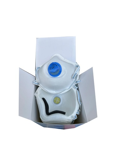 Ant Beyaz Ventilli Ffp2 Nr Toz İş Güvenlik Sanayi Boya Konik Maske - 25 Adetlik 5 Paket