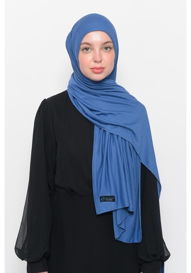 Hazır Pratik Geçmeli Lüks Organik Düz Penye Şal Çapraz Hizalı-kont Rengi