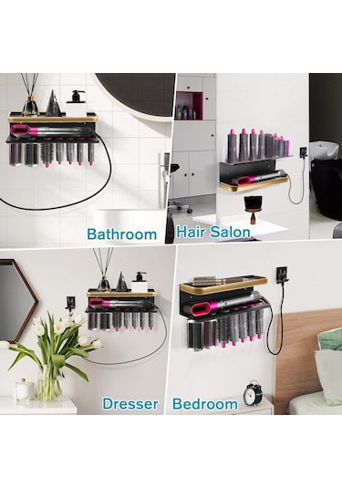 Airwrap Duvara Monte Raf Depolama Rafı İçin, Renk: A Tipi Siyah Altın Diğer