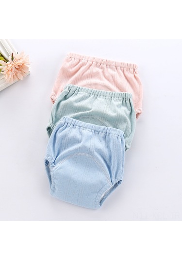 Konesam Bebek Eğitimi İçin Nefes Alabilen Yıkanabilir Çocuk Bezleri - 4 Katmanlı Su Geçirmez Kumaş - Mavi 80 Beden 3 Numara