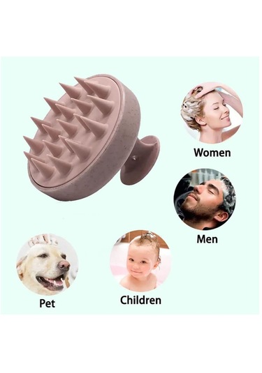 Koodmax Duş Tarağı Yumuşak Silikon Saç Yıkama Saç Derisi Masaj Tarağı - Pembe