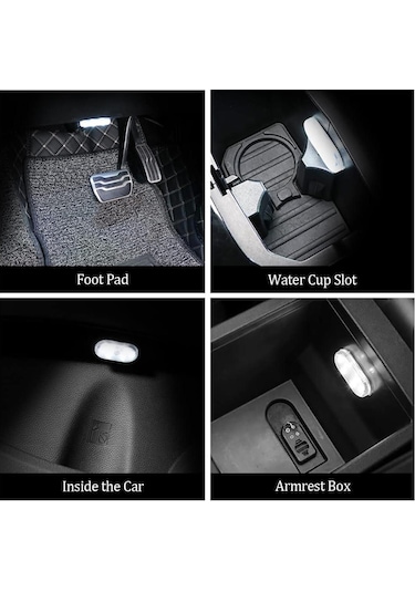 Sge Teknoloji Araç İçi Beyaz Işık Şarjlı Dokunmatik Led Lamba Işık
