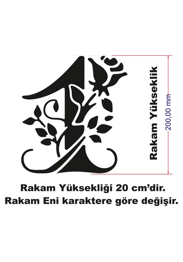 Stencil Rakam Boyama Şablonu X050-sayı Rakam Yüksekliği 20 Cm