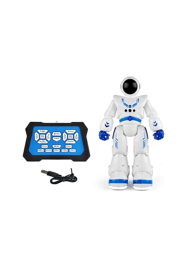 Uzaktan Kumandalı Şarjlı Hareket Sensörlü Çok Fonksiyonlu Işıklı Sesli Akıllı Robot Oyuncak Robot