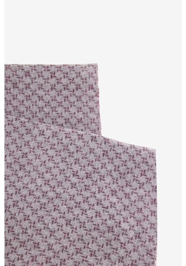 Erkek Bordo Grı Desenli Standart Fit Atkı Bordo Grı