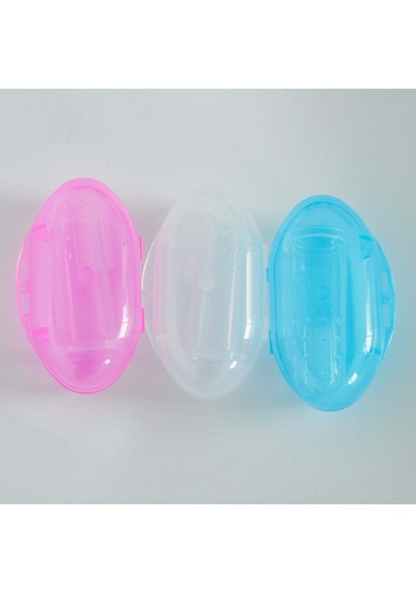 Maiyame Bebek Diş Fırçası Seti Yumuşak Tüy Dikişli Parmak Kılıfı Silikon Dudak Oyuncağı Pembe Kutulu Paket Çok Renkli