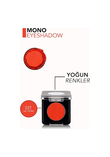 Flormar Mono Yüksek Pigmentli & Mat Bitişli Kompakt Göz Farı 031 Feel The Red