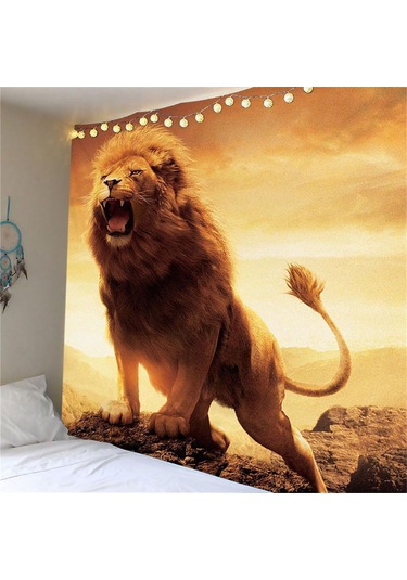 Homyl 3d Hayvan Duvar Dekor Goblen Yatak Odası Oturma Aslan-l