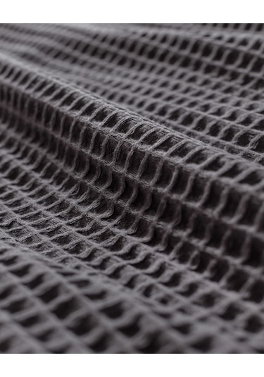 Madame Coco Avril Pamuklu Çift Kişilik Pamuklu Ecocell Lüks Pike - Antrasit Gri