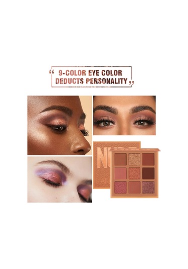 Mod Göz Farı Paleti 9'lu Mat Göz Farı Paleti Parıltılı Göz Farı Makyaj Nude 01 C01