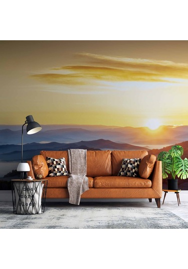 Dağ Gündoğumu Manzaralı Duvar Kağıdı Baskı