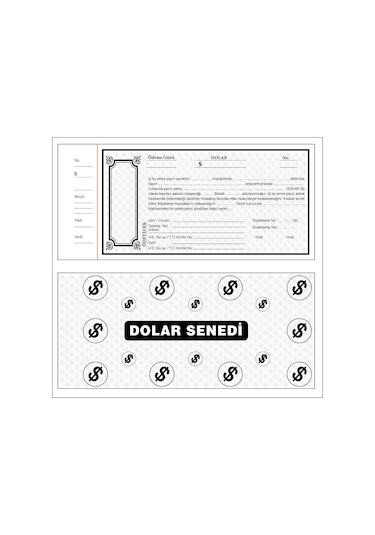 Jokey Kırtasiye Dolar Senet Karnesi (1.Koçan / 50yaprak)