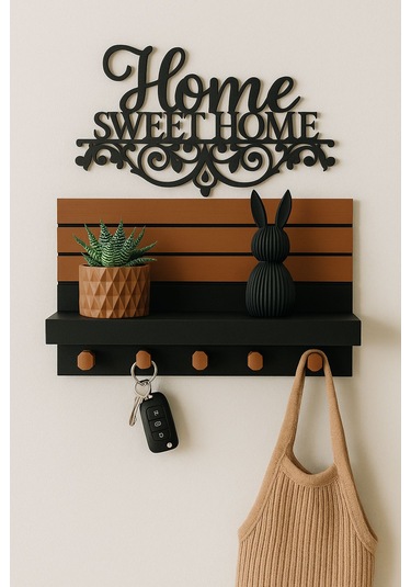 4'lü Dekoratif Anahtarlık Askısı Seti Biblo- Duvar Yazısı-saksı