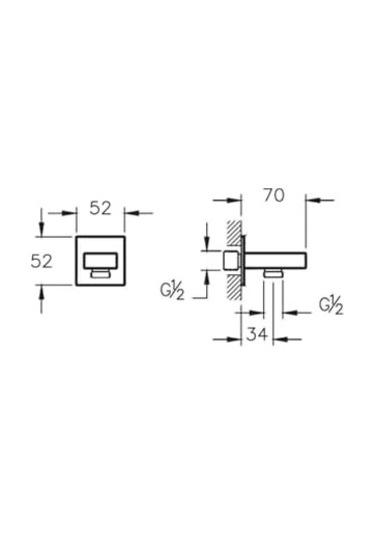 Root Square A45233 Ankastre El Duşu Çıkışı, El Duşu Askılı, Krom Siyah