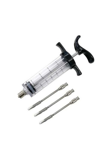 Trendooze Siyah Gıda Sınıfı Barbekü Et Şırıngası - Dış Mekan Lezzet Enjektörü